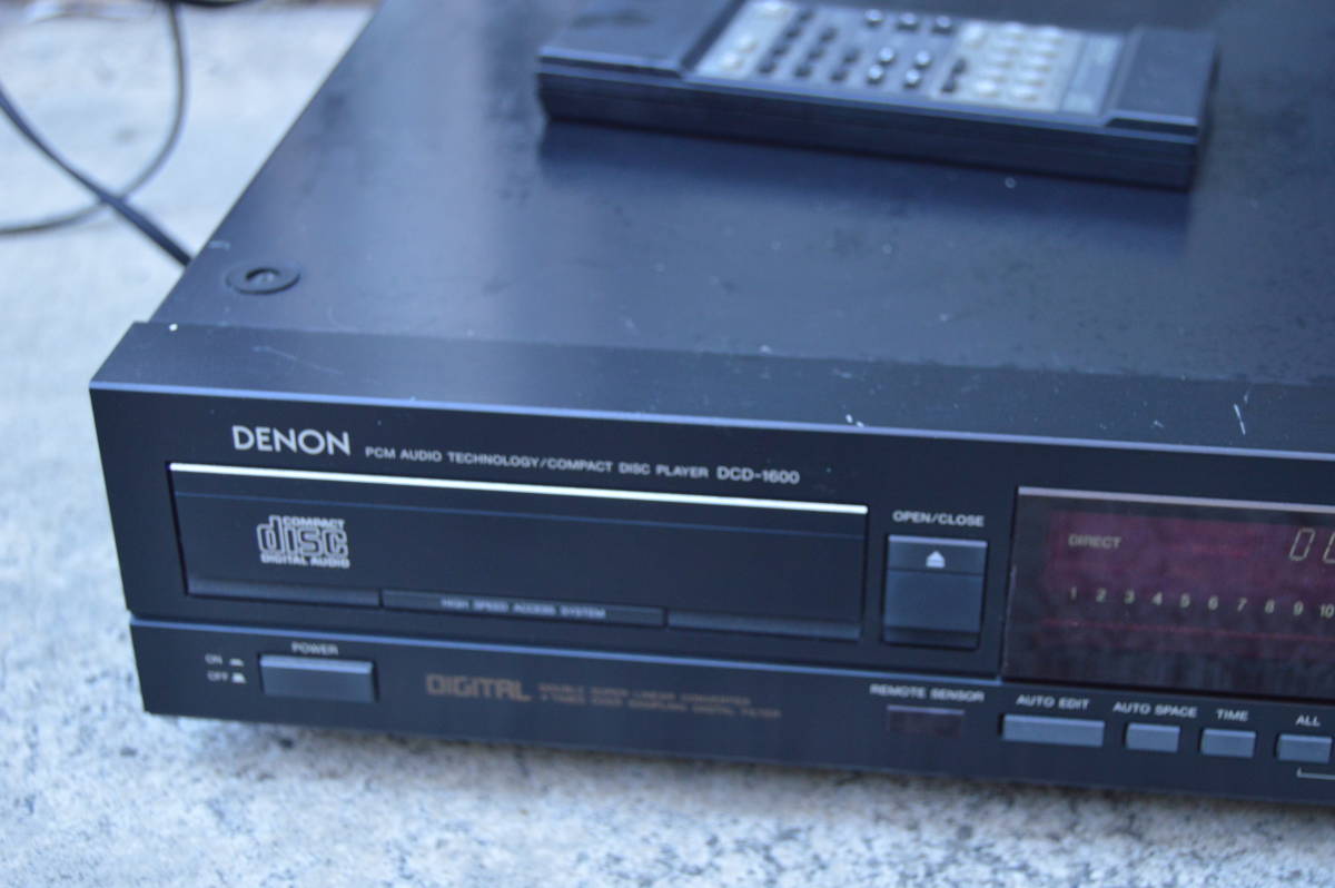 E100 100円スタート 現状品 ジャンク DENON デノン DCD-1600 CDプレーヤー 当時物 ディスク開閉しません。_画像3