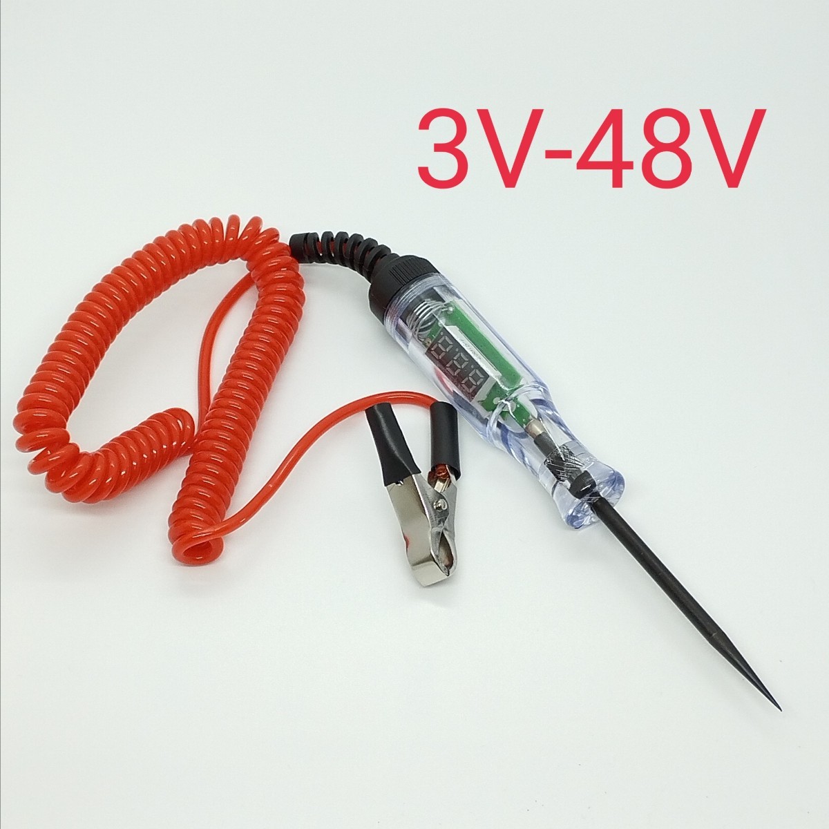 送料無料 デジタル検電テスター 電圧テスター 3V～48V 自動車整備　E139_画像1