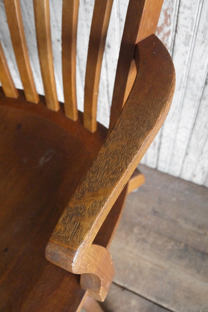  antique with casters . wood desk chair [acw-307] collection restaurant America display counter interior Vintage 