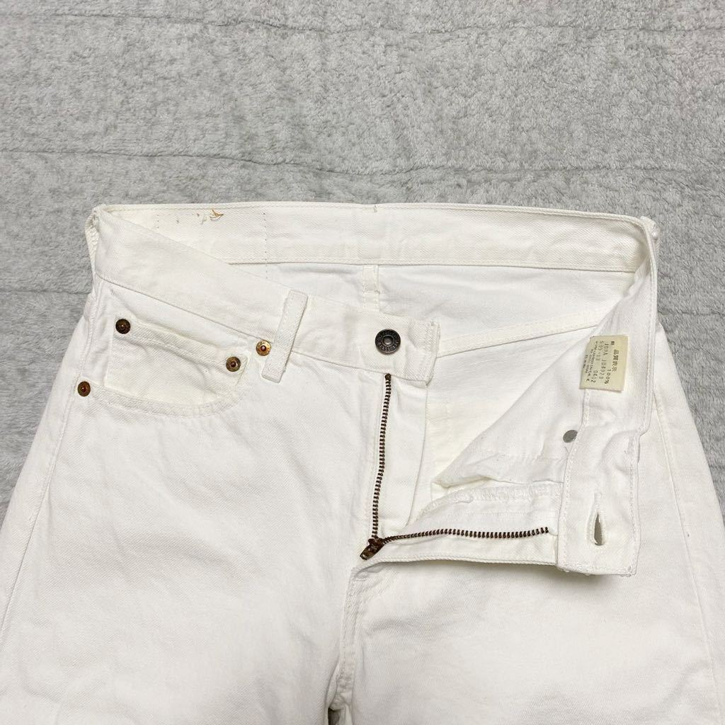 12B LEVIS リーバイス 505 白 ホワイト デニム ジーンズ ジーパン パンツ 29 MADE IN JAPAN 日本製 STRAIGHT ストレート 格安_画像6