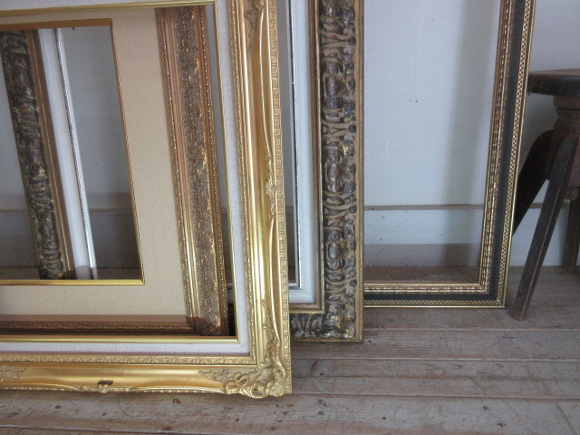  extra-large! old wooden frame 5 piece set Q473 antique furniture frame picture frame wooden picture frame store furniture Cafe furniture Studio natural wood old furniture 