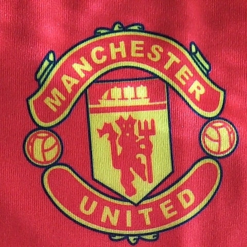 s571 良品！ ■MANCHESTER UNITED■ マンチェスター・ユナイテッド ボーダフォン ゲームシャツ半袖 Lくらい 身幅53.5 着丈77 ゆうパケ_画像3