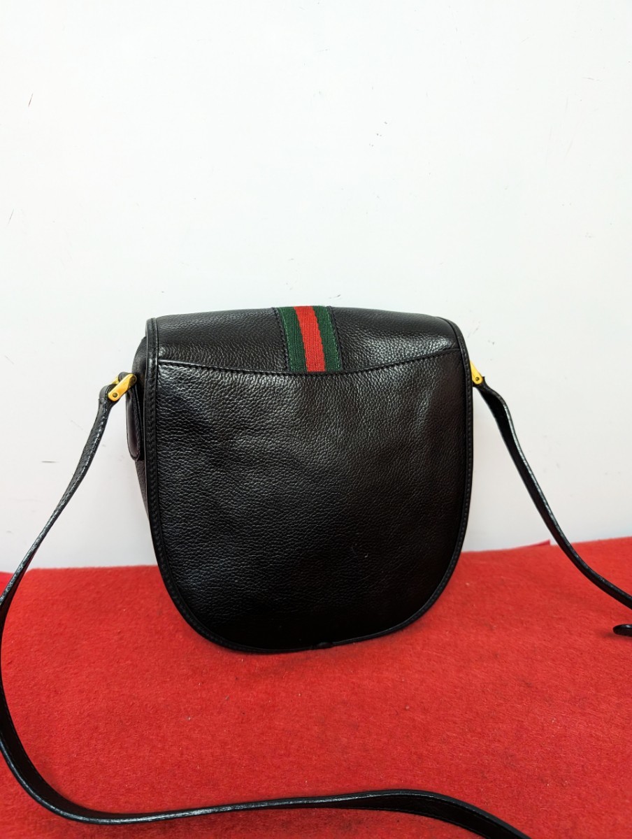 美品 極上 gucci シェリーライン レザーショルダーバッグ ポシェット