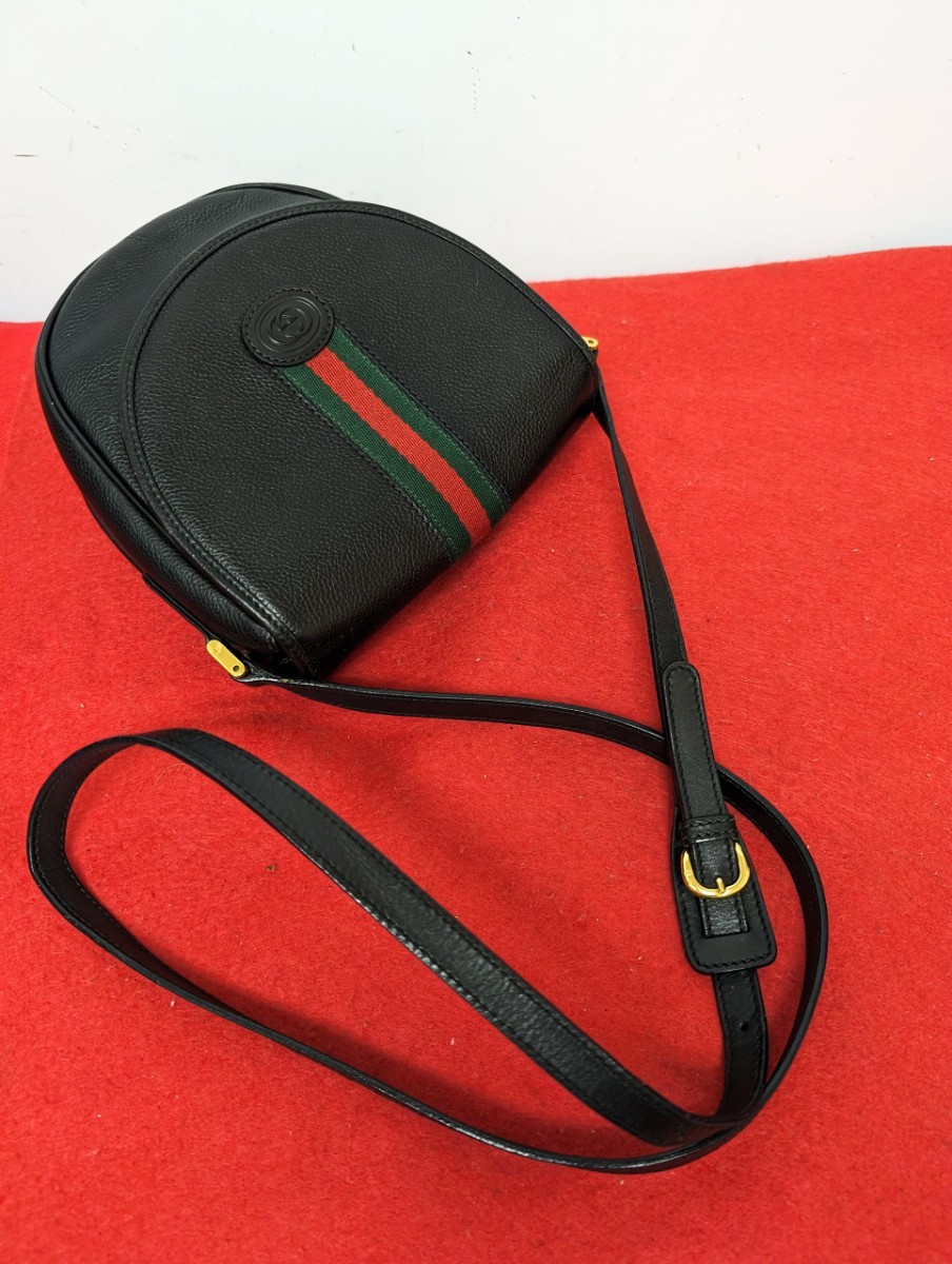 美品 極上 gucci シェリーライン レザーショルダーバッグ ポシェット
