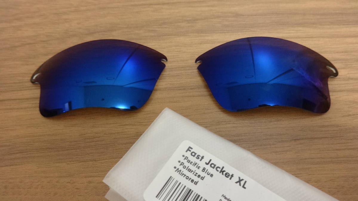 ★処分価格！★ ファストジャケットXL用 カスタム偏光レンズ PACIFIC BLUE（DEEP WATER） Color Polarized 新品 Oakley Fast Jacket XL_画像1