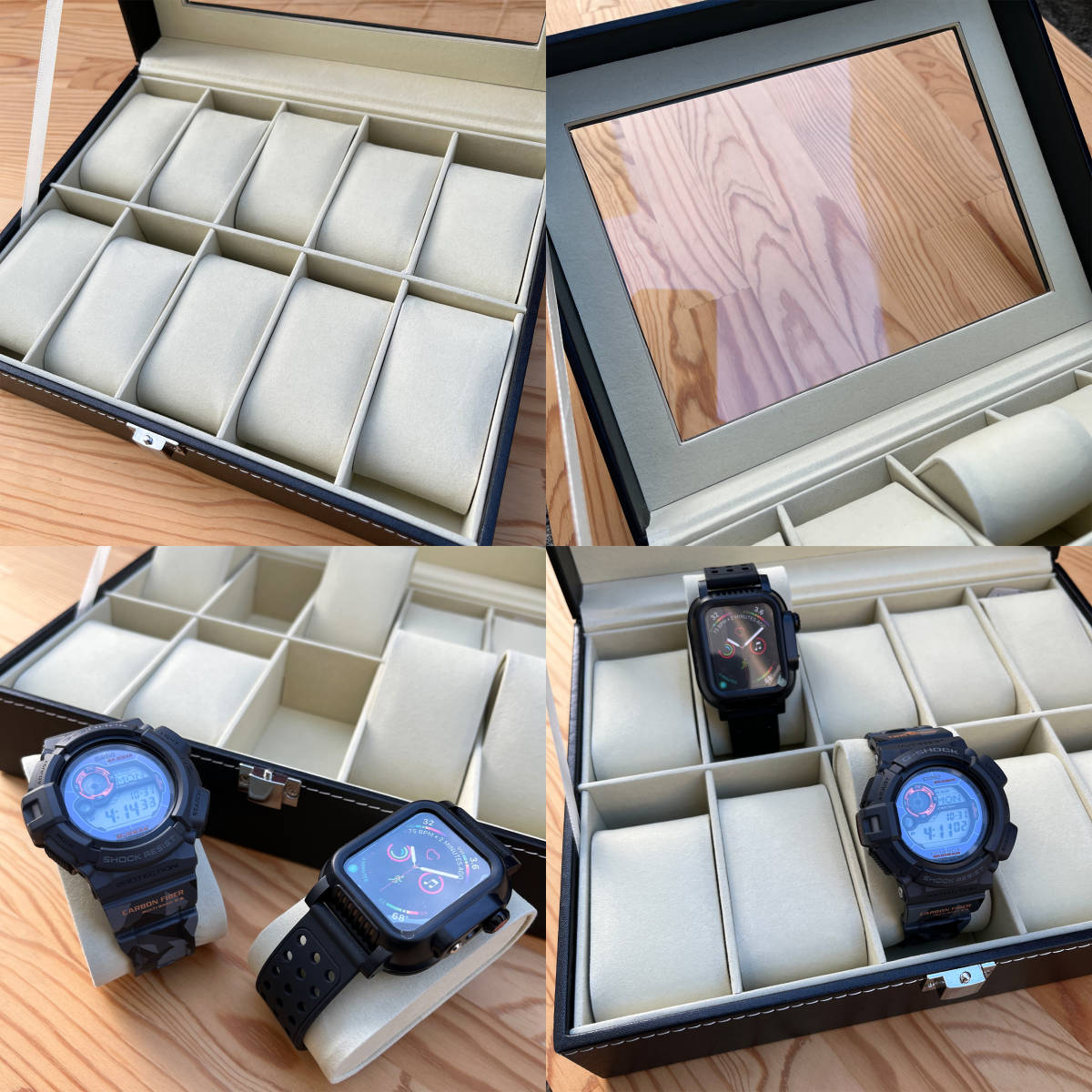 ★新品 腕時計 10本収納 天板ガラス レザーケース コレクション 鑑賞 収納_画像10