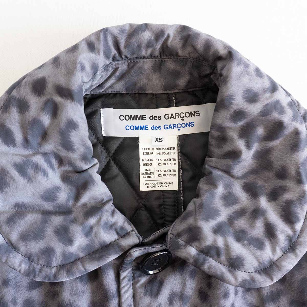 【美品】COMME des GARCONS 【アニマル柄 丸襟 バルーン コート】XS コムコム キルティング ワイドシルエット 2312060_画像3