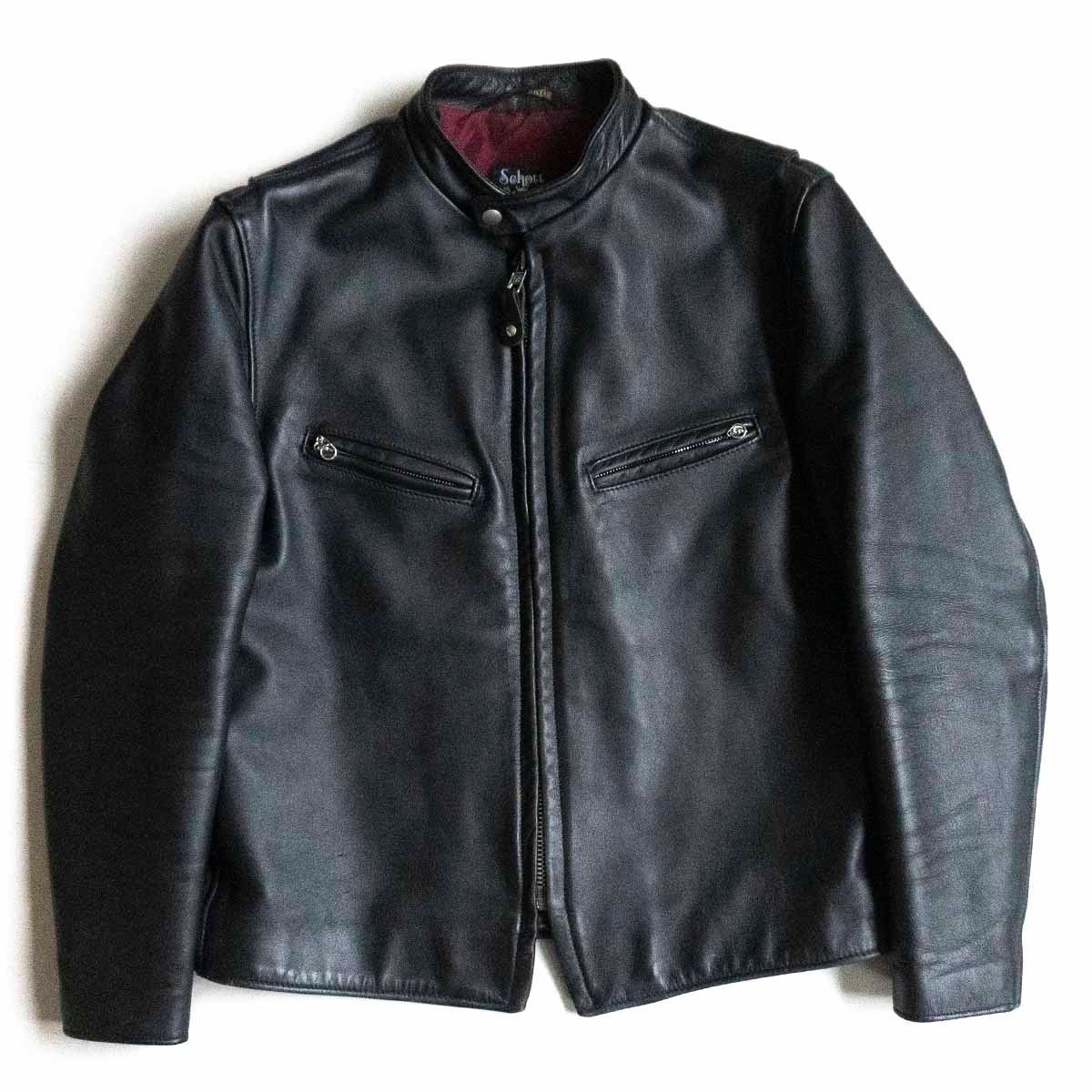 【美品】SCHOTT【641XX/7009/シングルライダースジャケット】42 レザージャケット アメリカ製 ショット y2312125_画像1