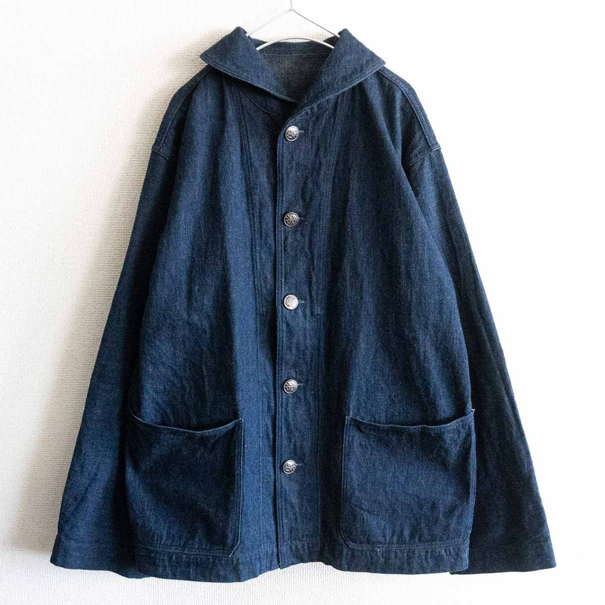 【美品/ビッグサイズ】 WAREHOUSE【Lot 2142/USN ヘチマ襟 デニム カバーオール】44 ジャケット ウェアハウス y2312163_画像1