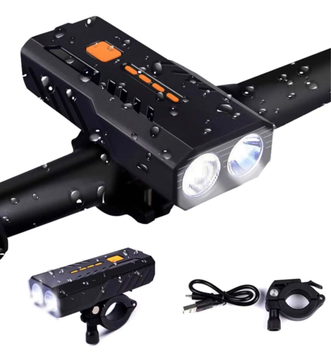 自転車 ライト LED 3000mAh大容量 1200ルーメン LEDヘッドライト USB充電式 防水 高輝度IP65防水 