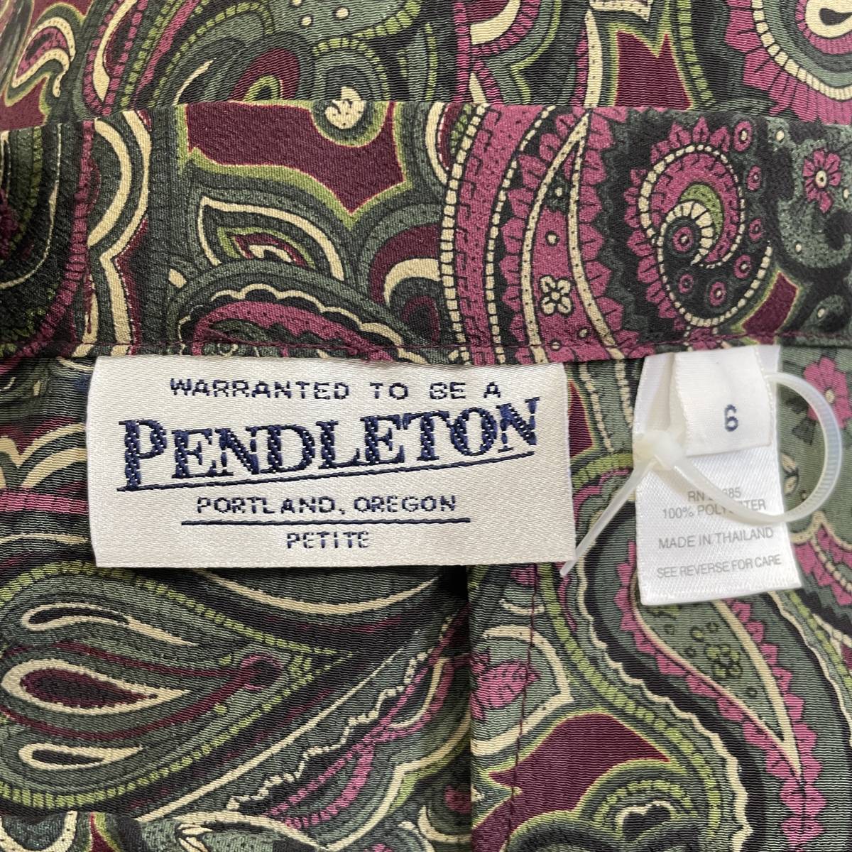 ビンテージ　pendleton ペンドルトン　総柄　ペイズリー　デザイン　ロング　スカート　レディース　古着　220413_画像5