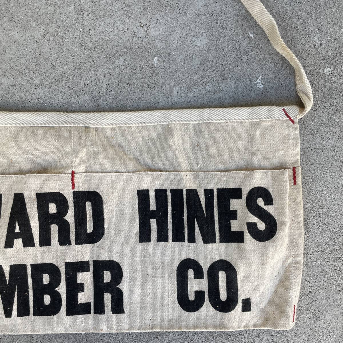 ビンテージ　キャンバス　エプロン　EDWARD HINES LUMBER Co.　腰掛け　アンティーク　雑貨　231223_画像2