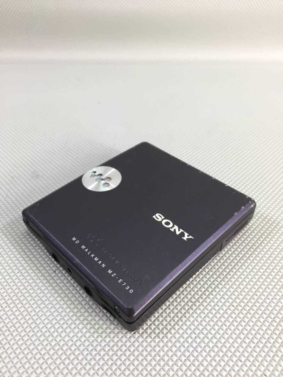 S3279○SONY ソニー WALKMAN MDウォークマン ポータブルMDプレーヤー MZ-E730 リモコン/電池ケース/イヤホン 付属 再生OK 訳あり_画像5