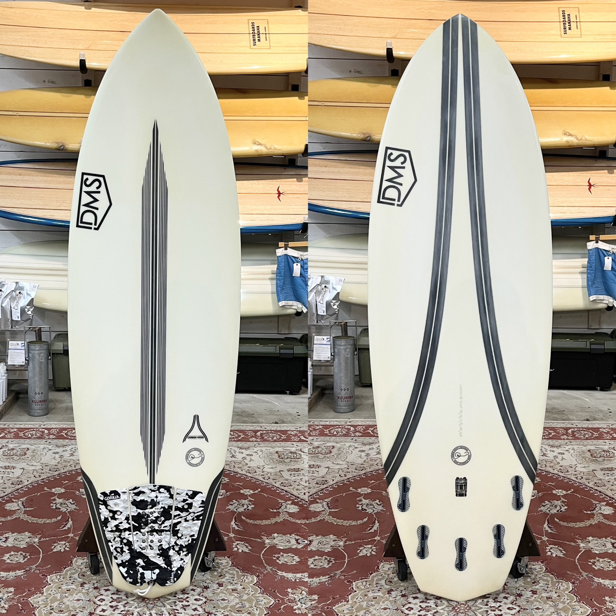 【1円スタート！最低落札価格なし！売り切り！】DMS / GLOBE TROTTER 5`9ft ショートボード 5フィン パフォーマンス FCS2 CARBON WRAP_画像1