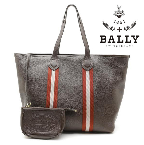  Bally (BALLY) кожа большая сумка темно-коричневый сумка имеется 