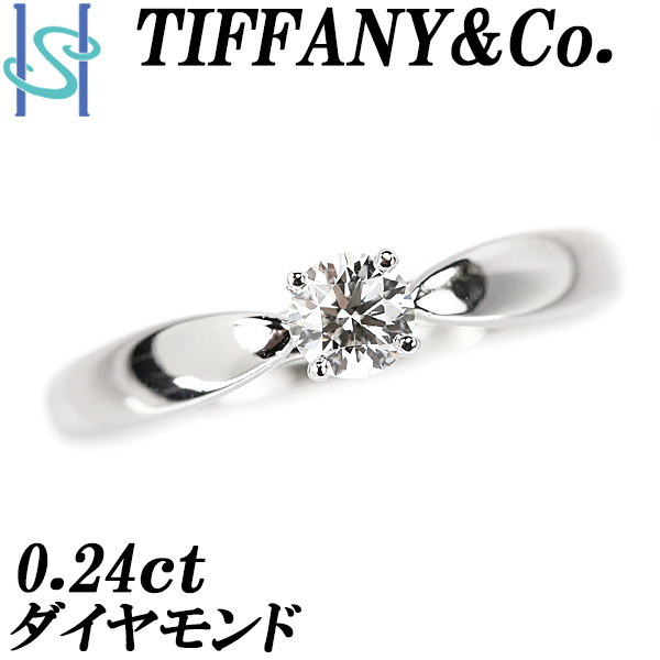 ティファニー ダイヤモンド ハーモニーリング 0.24ct Pt950 一粒石 ブランドTIFFANY&Co. 美品 中古 SH97328_画像1