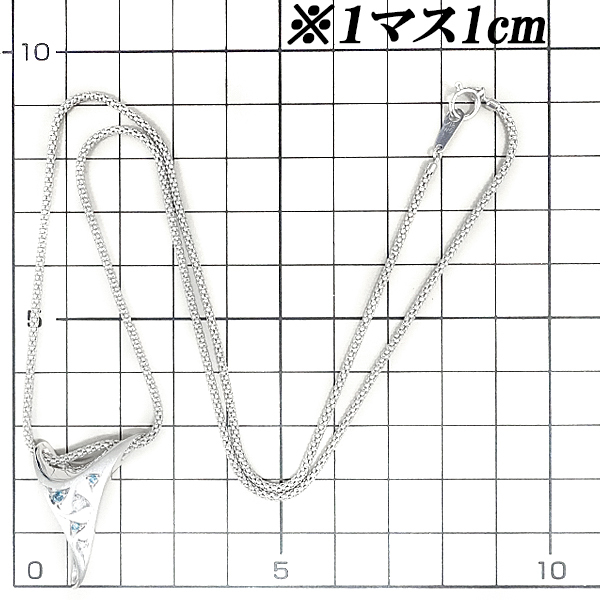 木内賢治 トリートブルーダイヤモンド ネックレス K18WG 2way 三角 梨地 マット 作家 デザイナー 美品 SH96470_画像2