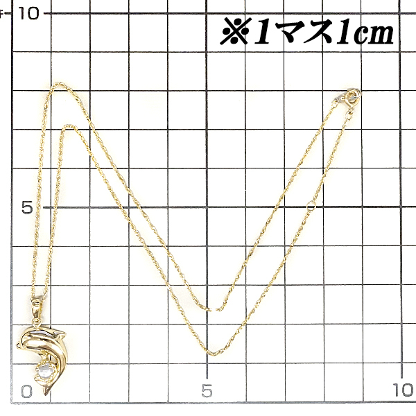 ムーンストーン ネックレス K18YG イルカ ドルフィン 動物 アニマル 送料無料 美品 中古 SH96277_画像2