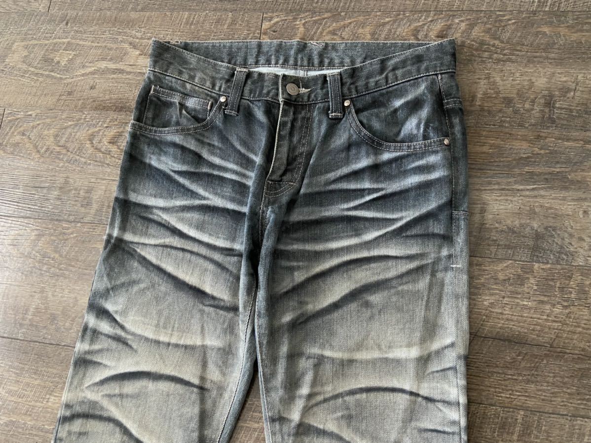 rare 00s japanese label tornado mart product manufacturing weathered denim pants flare jeans archive lgb oberisk ifsixwasnine y2k_画像3