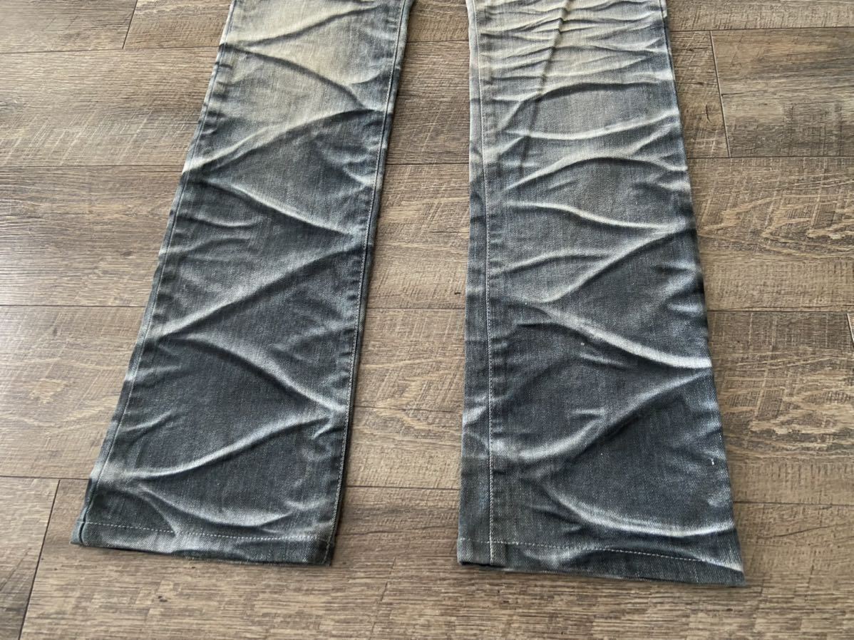 rare 00s japanese label tornado mart product manufacturing weathered denim pants flare jeans archive lgb oberisk ifsixwasnine y2k_画像4