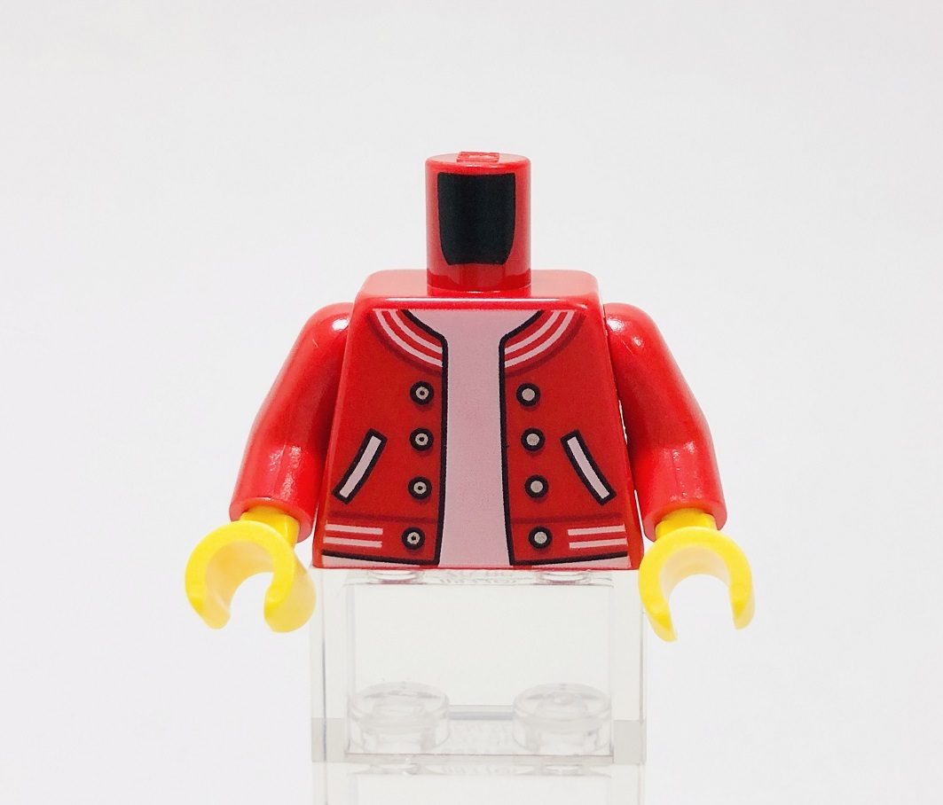【新品未使用】レゴ LEGO ミニフィグ トルソー ボディ 43 赤 レッド ジャンパーの画像1