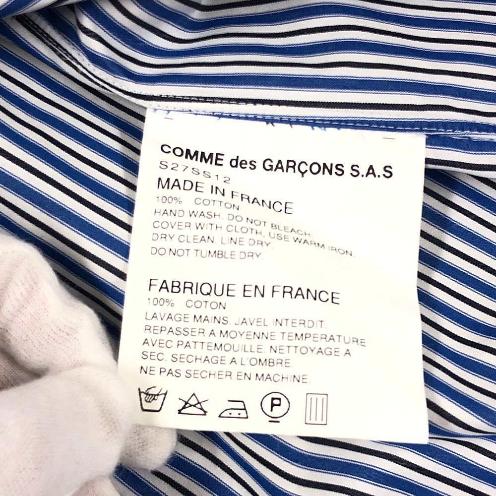 SUPREME シュプリーム × COMME des GARCONS SHIRT ギャルソン シャツ ストライプシャツ 黒 サイズM 正規品 / 32755_画像9