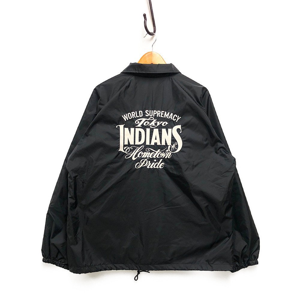 TOKYO INDIANS MC 東京インディアンズ 刺繍入り ナイロン コーチジャケット ブラック サイズXL 正規品 / 32469_画像1