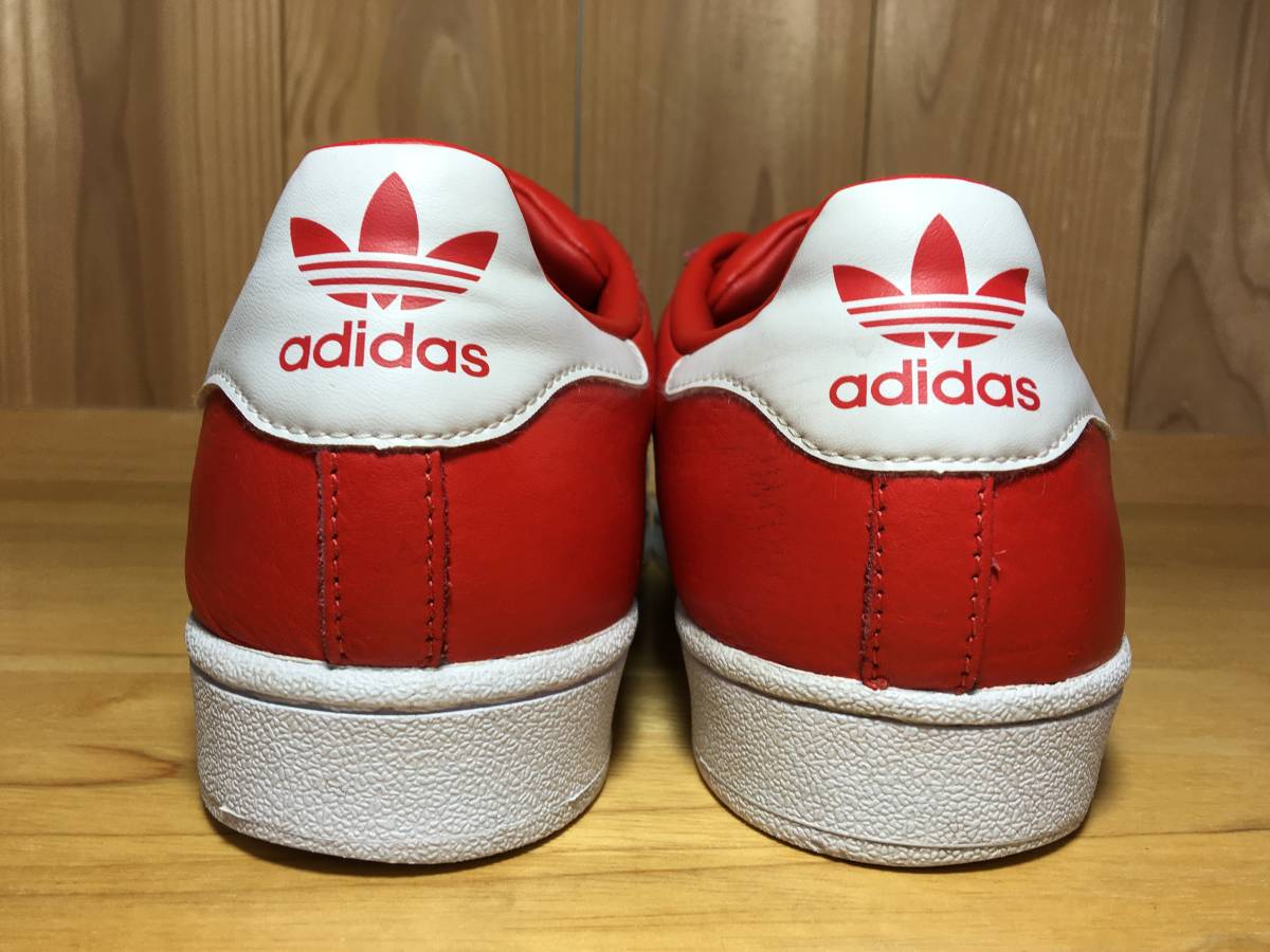 ★adidas アディダス SUPERSTAR スーパースター 赤×白 2016年製 27.5cm 美品 Used 検 80's スケートボーディング スニーカー_画像5