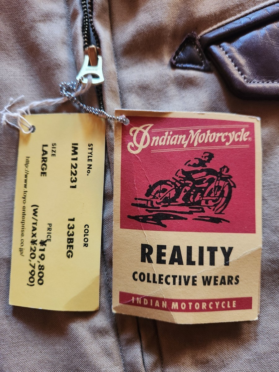 SALE! 送料込★東洋　Indian MOTOR CYCLE インディアンモーターサイクル　IM12231 ジャケット　バイカー　ベージュ　L_画像4