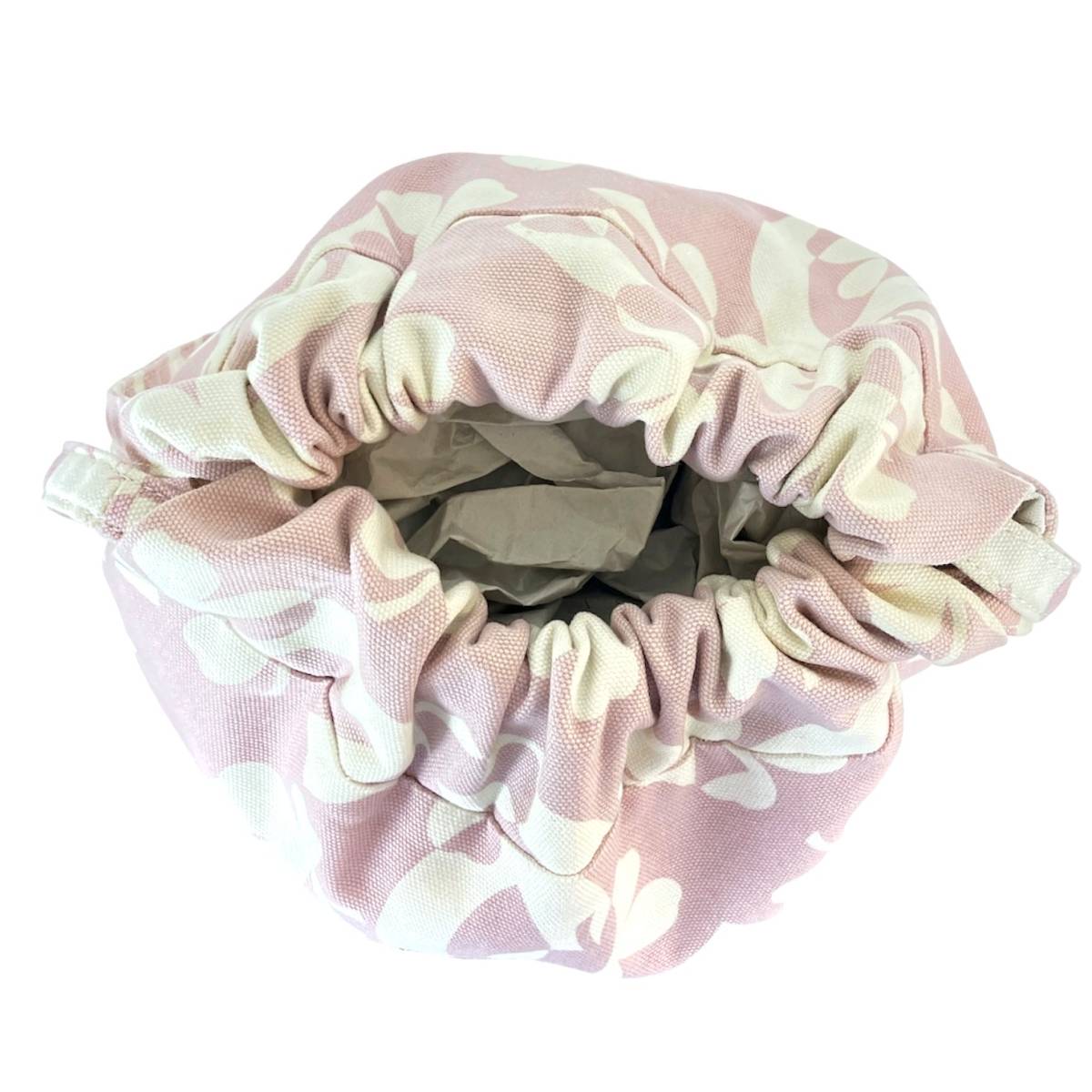 希少 CHANEL シャネル リュックサック ショルダー バッグ ココマーク クローバー ビーチバッグ キャンバス ピンク オフホワイト ITALY bag_画像6