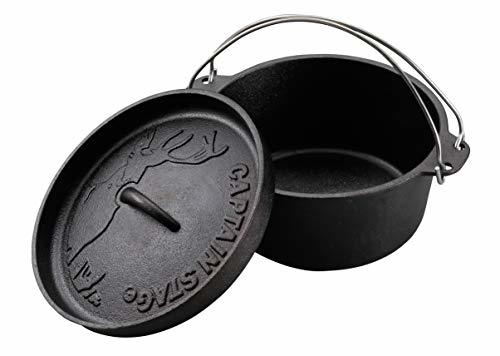  Captain Stag (CAPTAIN STAG) camp barbecue dutch oven iron castings 22cm She's person g un- ***