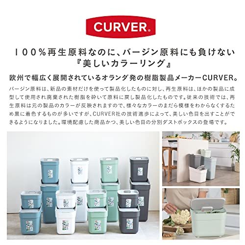 CURVER(カーバー) 分別ダストボックス 10L ホワイト 丸洗いできる 軽い 持ち運び簡単 リサイクル原料 蓋つき・・・_画像4