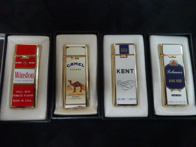 当時物 アンティーク 昭和レトロ ガスライター タバコ銘柄 winston・CAMEL・KENT・Rothmans 4種類 未使用品_画像1