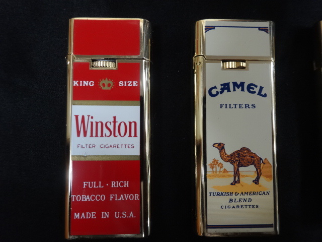 当時物 アンティーク 昭和レトロ ガスライター タバコ銘柄 winston・CAMEL・KENT・Rothmans 4種類 未使用品_画像2