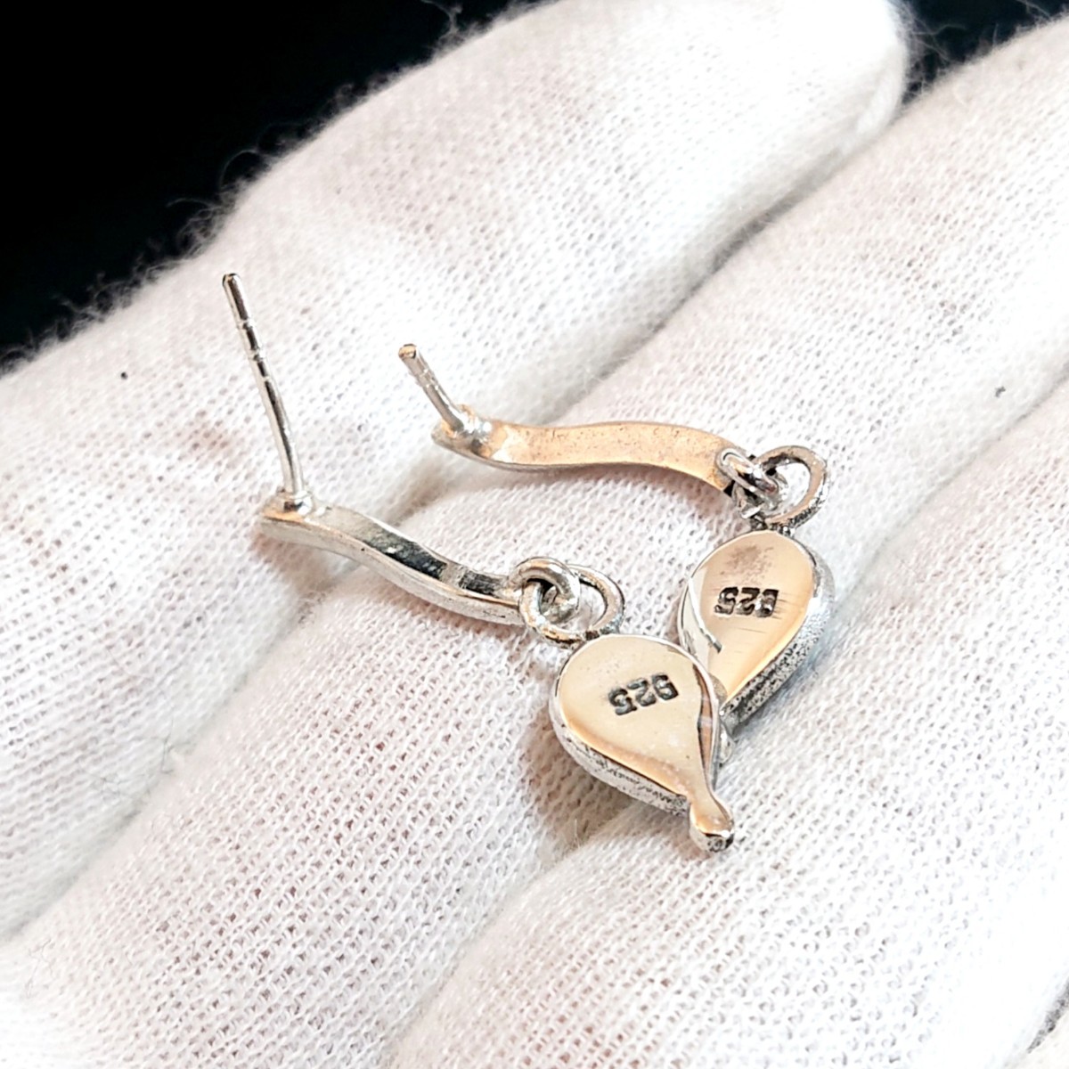 5862 SILVER925★訳あり★ミニ ターコイズピアス シルバー925 天然石 ドロップ インディアンジュエリー スリーピングビューティー 揺れる _画像6