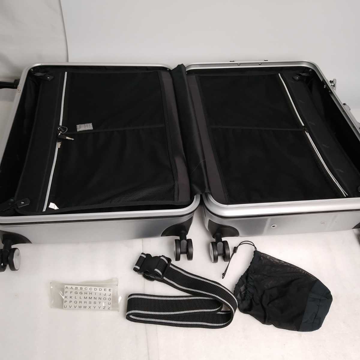 中古95　Lサイズ　大型　アルミフレーム　スーツケース　キャリーケース　８輪　TSA　リベラリスト　プレミアム　シルバー_画像8