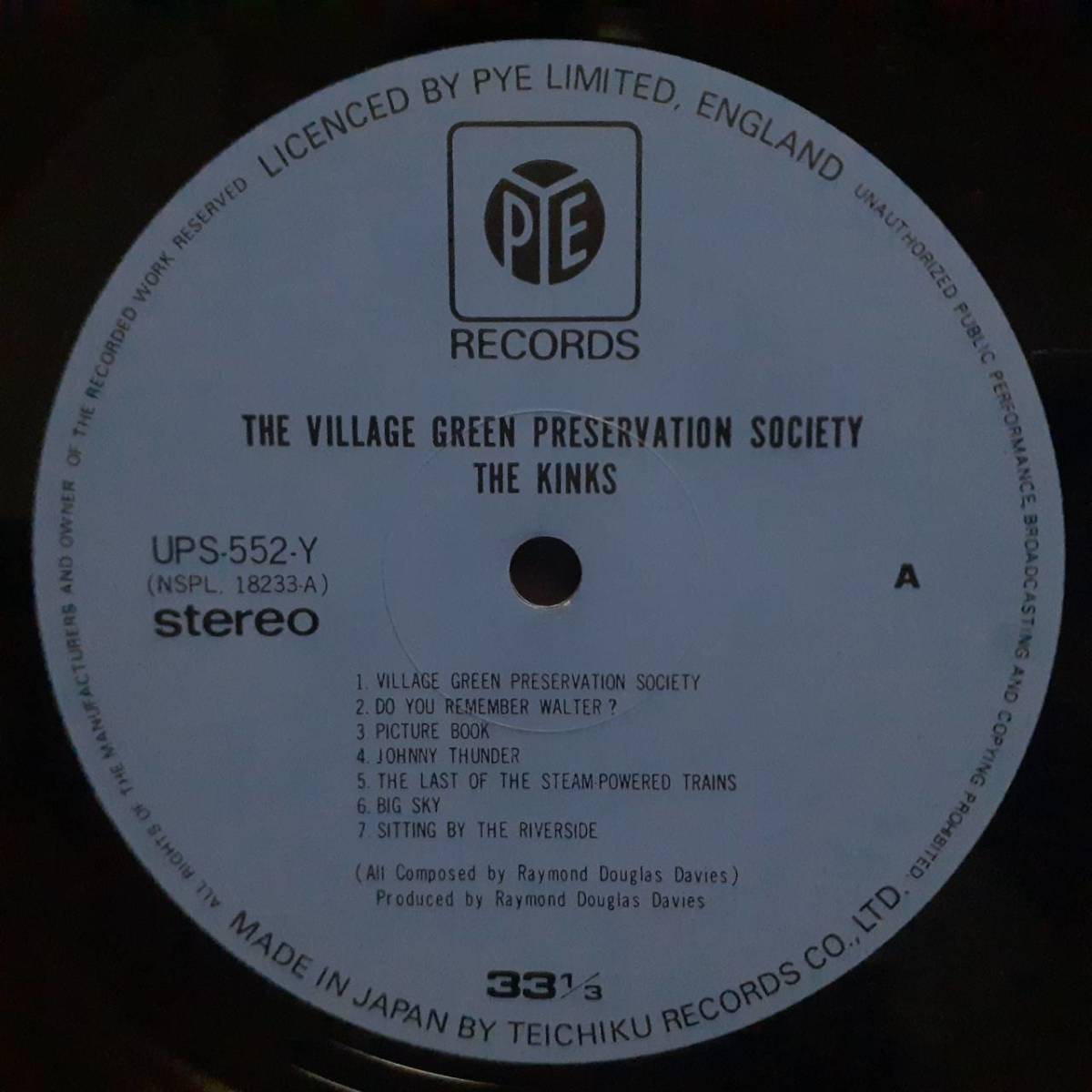 レア！日本PYE盤LP Kinks / The Kinks Are The Village Green Preservation Society 1973年 UPS-552-Y ザ・キンクス ヴィレッジ・グリーン_画像2