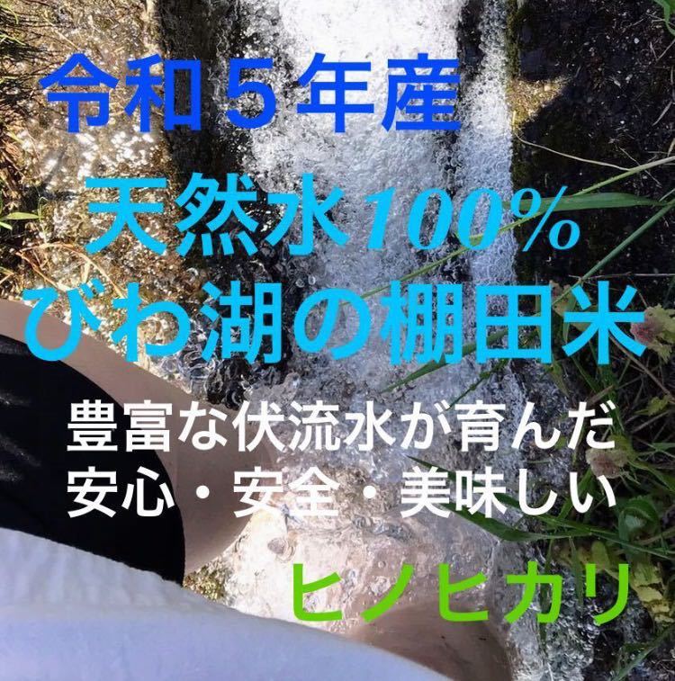 匿名配送 お試し４合／日本一びわ湖の棚田 令和5年 比良山系の豊富な伏流水 天然水100%が育む 安全・安心の美味しい米 送料無料 ヒノヒカリの画像1