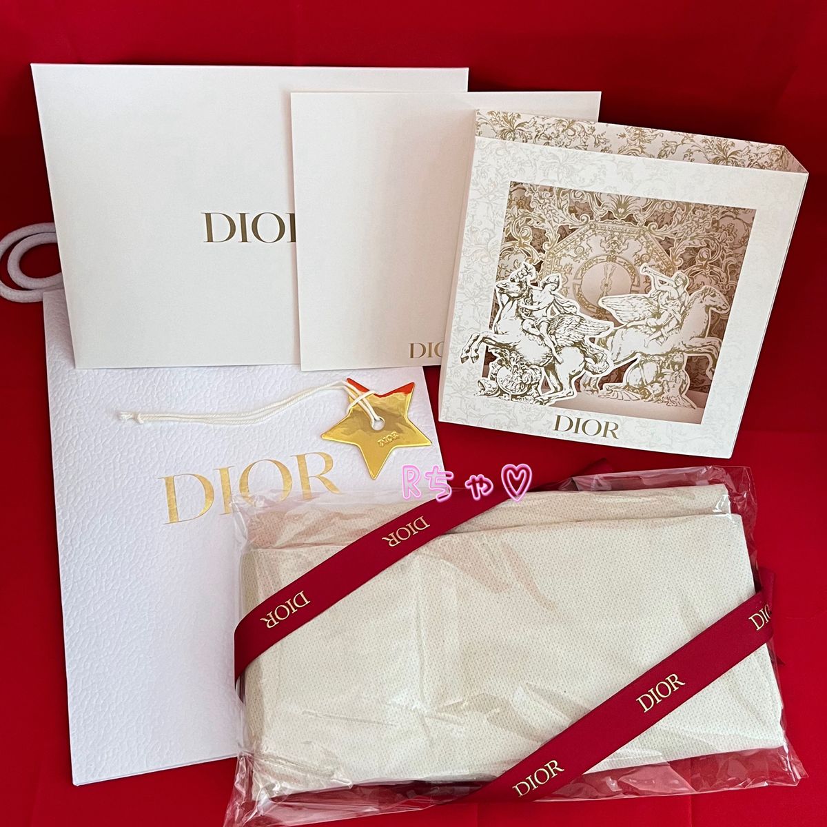 ディオールDior トートバッグ ホリデーグリーティングカード ノベルティ スターチャーム ショッパー ショップ袋 限定品非売品②