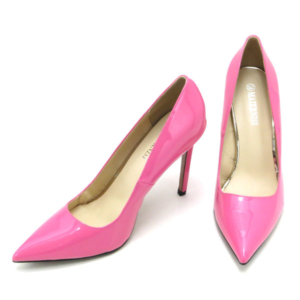  new goods large size pumps pink 28cm 131370-46 enamel style high heel 