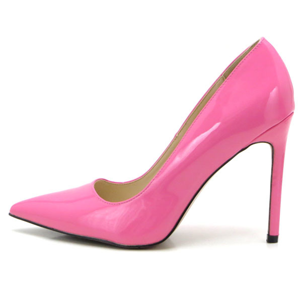 new goods large size pumps pink 28cm 131370-46 enamel style high heel 