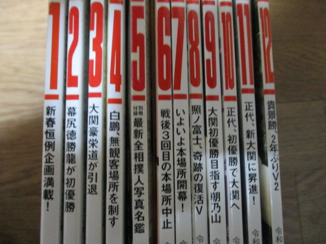 LK094(図書館除籍本12冊) 月刊相撲 ベースボールマガジン社 令和2年(2020年)1,2,3,4,5,6,7,8,9,10,11,12月号/白鵬照ノ富士朝乃山正代貴景勝_画像2