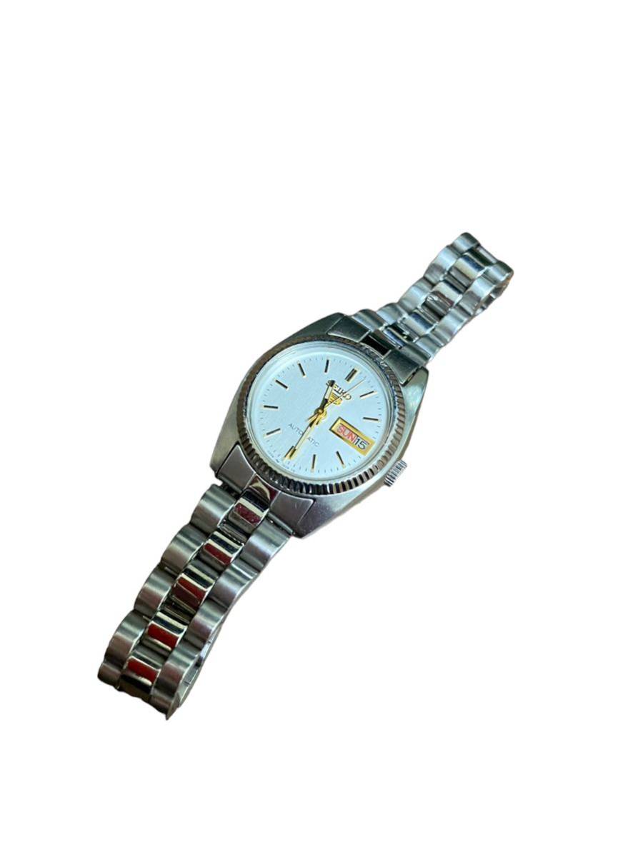 17899 SEIKO セイコー AT/自動巻 4206-0510 セイコーファイブ デイデイト シルバー文字盤 NBY レディース腕時計 MTM 2000000 ジャンク_画像3