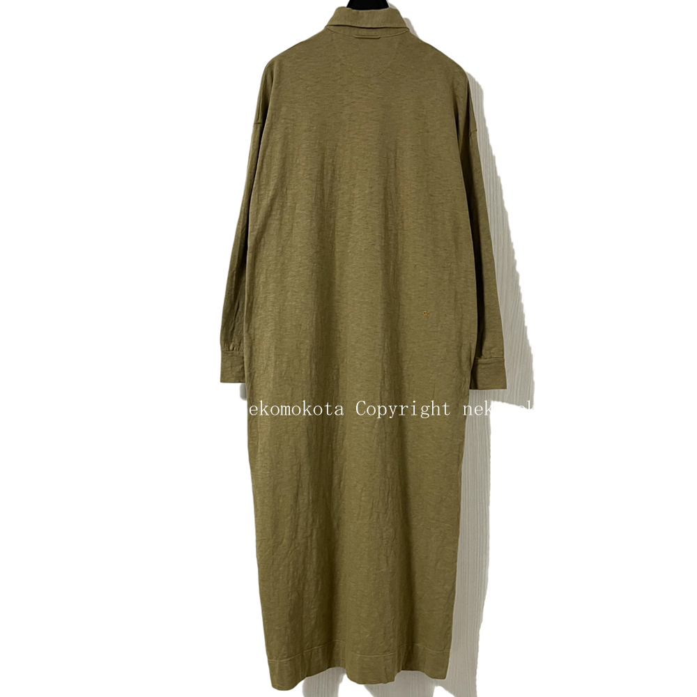 美品 45R ジンバブエコットン使用 度詰天竺のポロドレス カーキ ポロシャツ ワンピース ポロ 45rpm_画像2