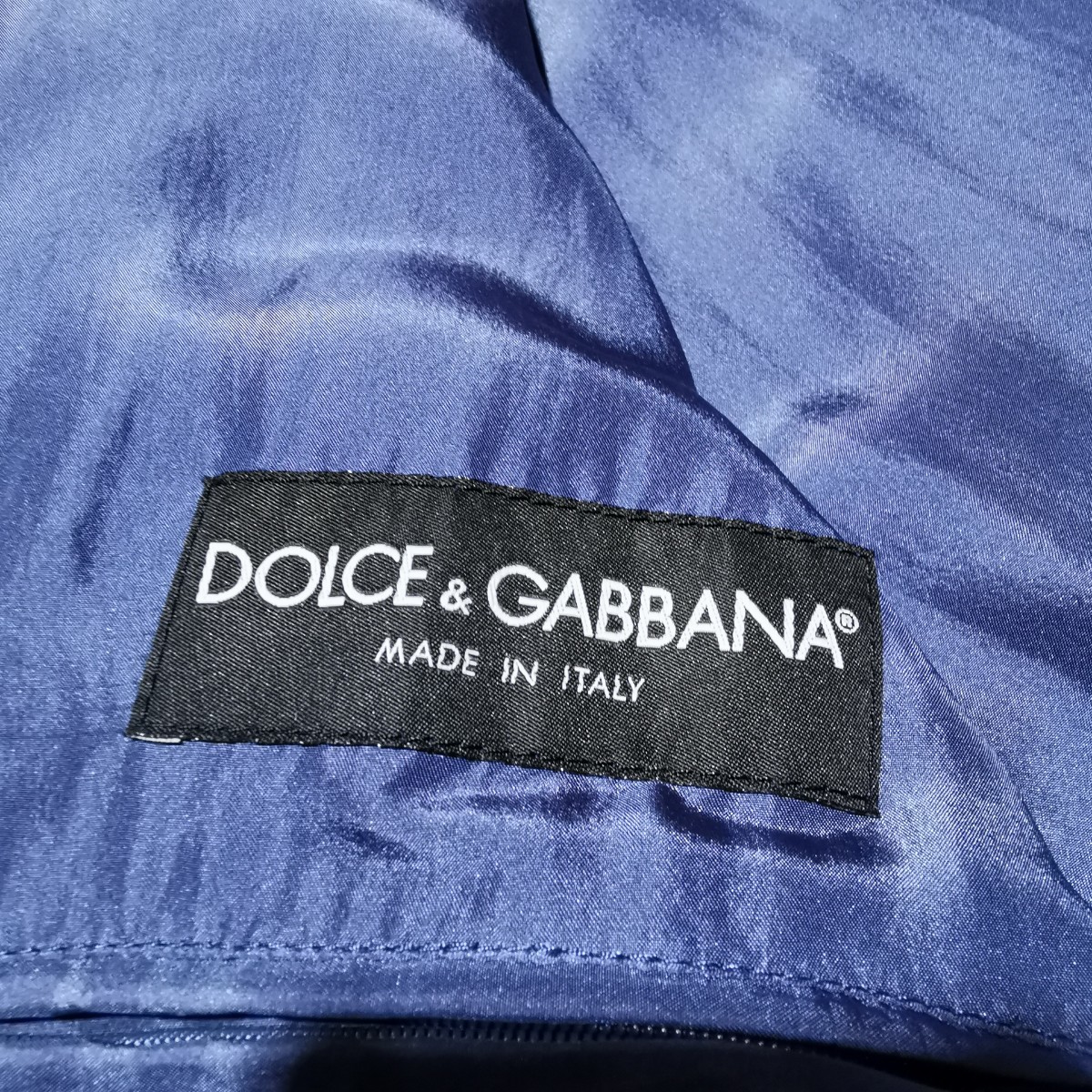 幻!!!コレクションモデル!!!【ドルチェ&ガッバーナ DOLCE&GABBANA 】高級感漂う極艶光沢◎ シルク100% ブルゾン ジャケット ブルー XL 50_画像8