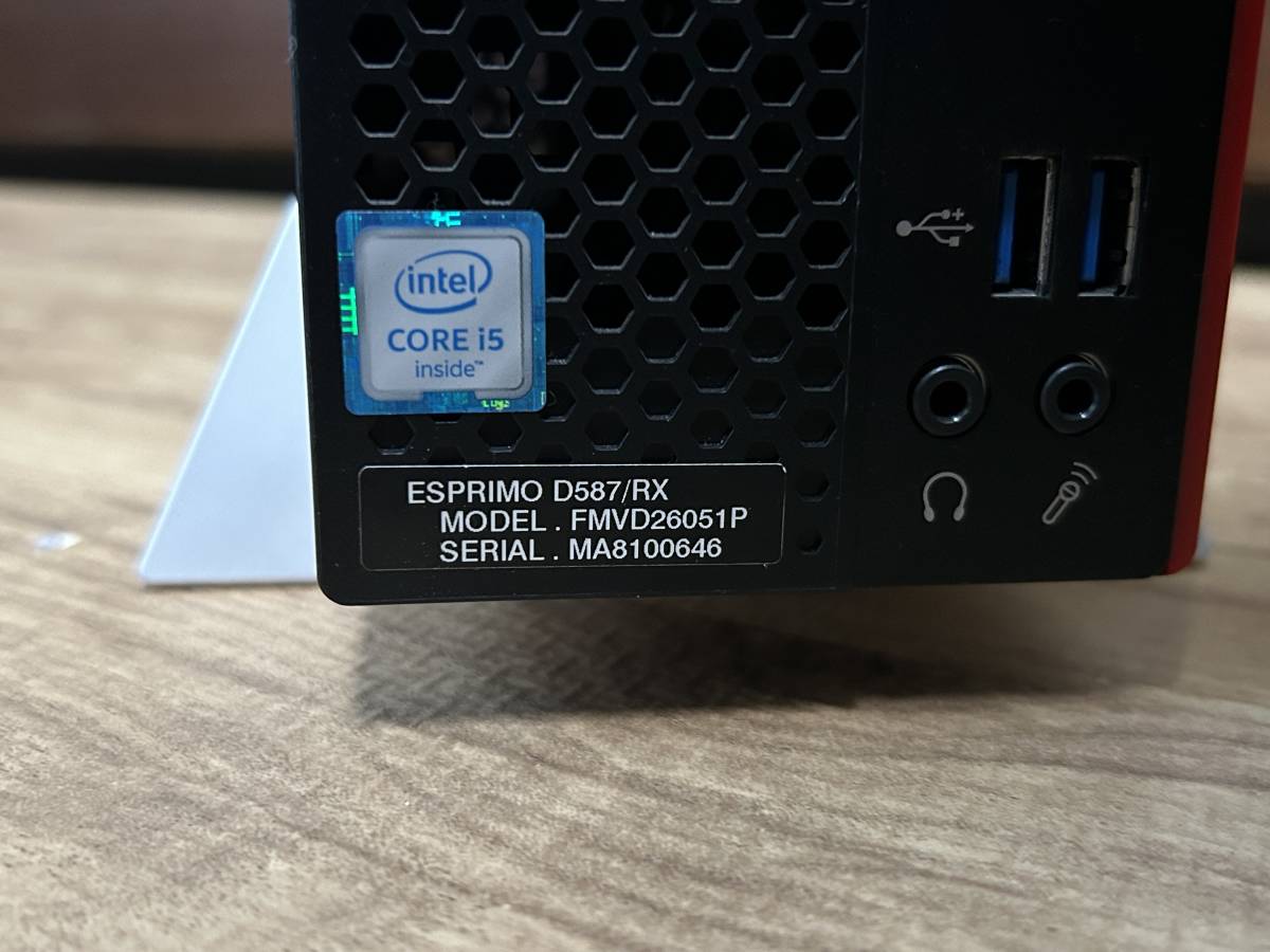 ☆EM005【中古現状品】 デスクトップパソコン 本体のみ 富士通 ESPRIMO D587/RX (Core i5-6500 3.20GHz/4GB/HDD500GB/DVD) FMVD26051P_画像6