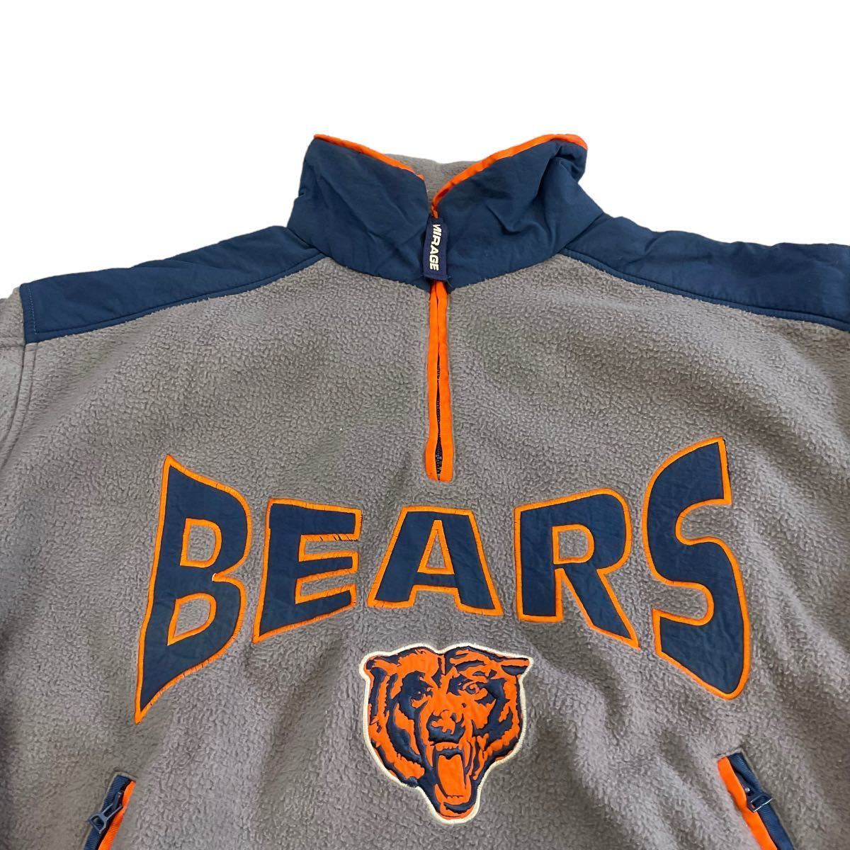 2024年 お歳暮・冬ギフト特集 Bears Chicago NFL 90s フリース MIRAGE グレー XL ジャケット ジャージ