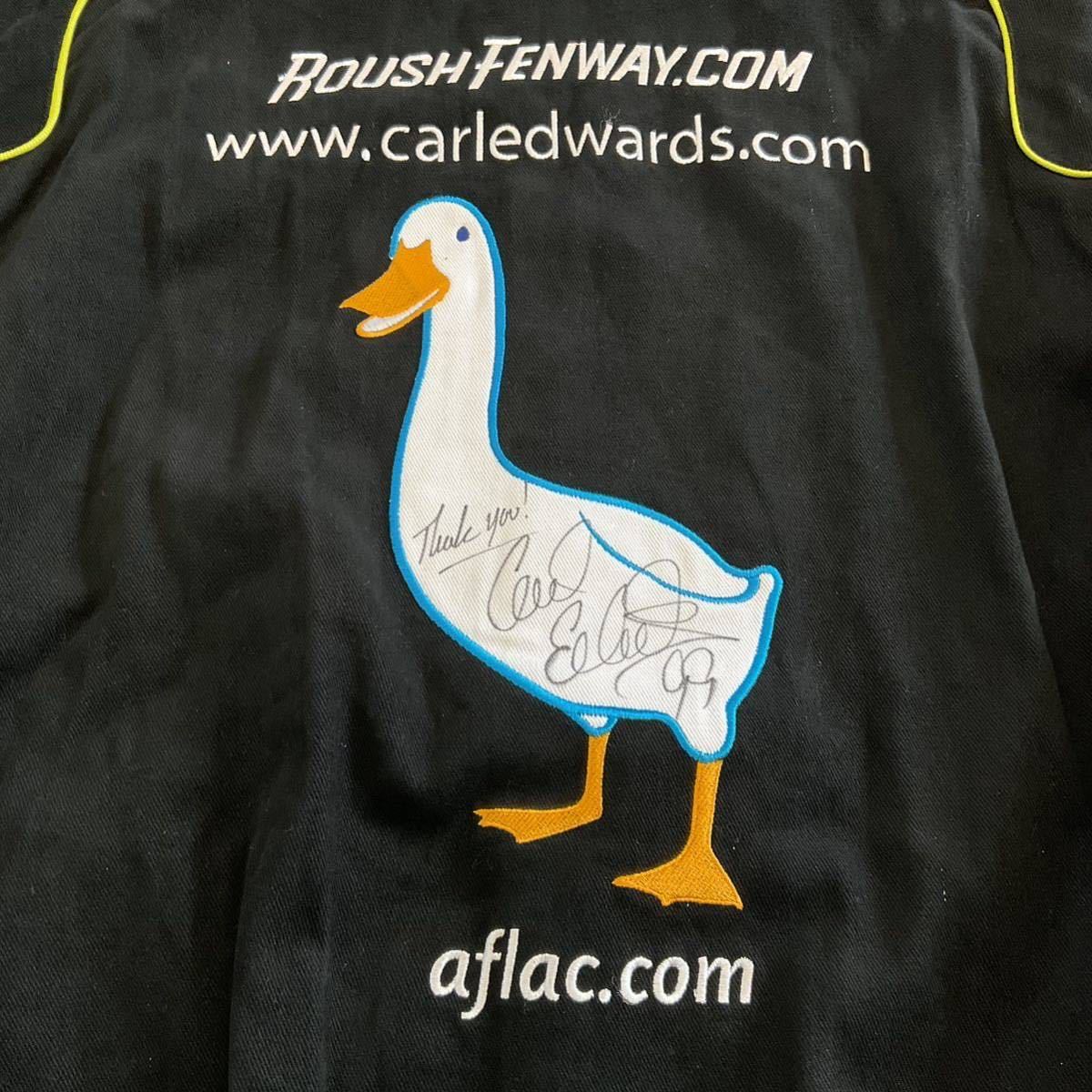 CHASE AUTHENTICS レーシング ジャケット M ブラック 総柄 Aflac アフラック Ford GOOD YEAR ワッペン 企業 刺繍 ブルゾン ヴィンテージ_画像5