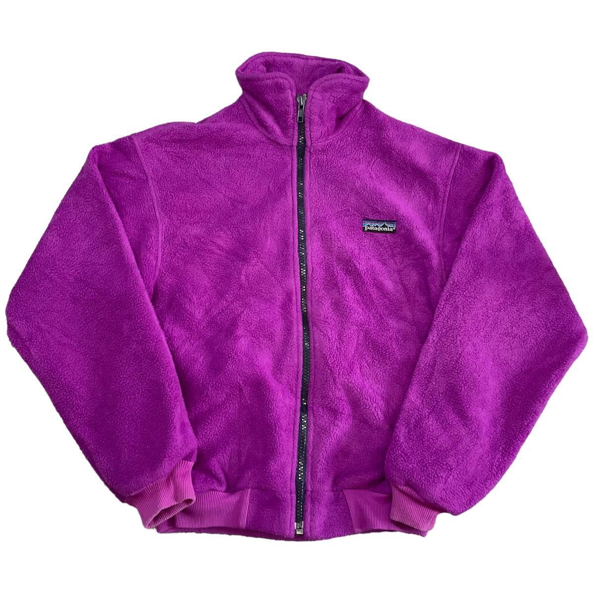80s USA製 Patagonia フリースジャケット 7/8 パープル フルジップ アウトドア パタゴニア 三角タグ ヴィンテージ 25019