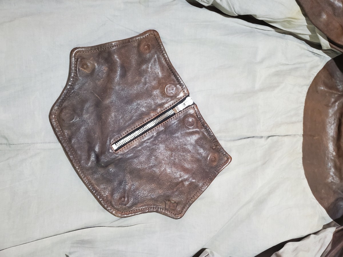 ★美品　incarnation Horse Leather W/Breast Moto Darts Shoulder Blouson Lined JB-3 インカネーションダブルレザーライダース_画像9